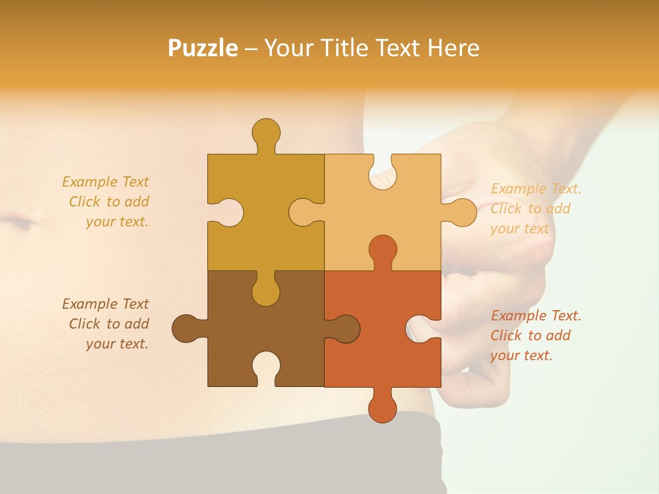 Woman's Fingers Touching Her Body Parts PowerPoint Template