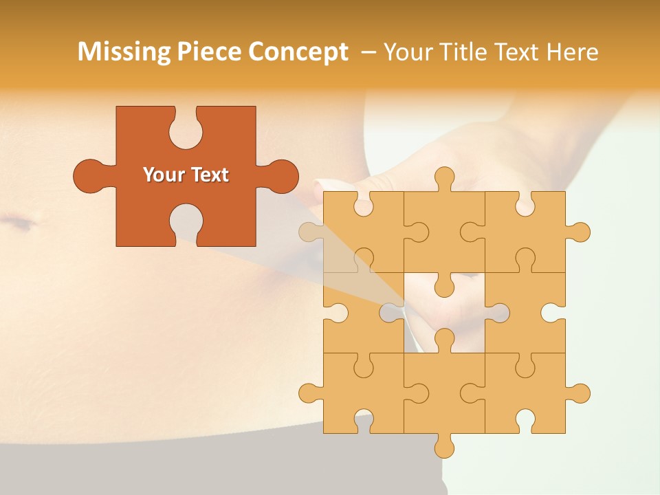 Woman's Fingers Touching Her Body Parts PowerPoint Template