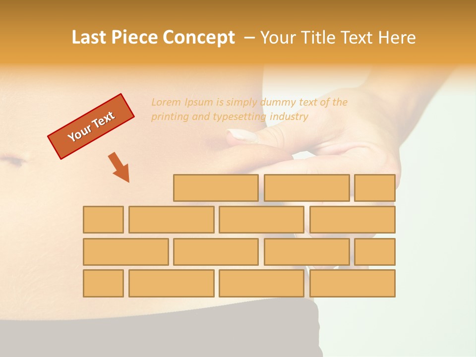 Woman's Fingers Touching Her Body Parts PowerPoint Template