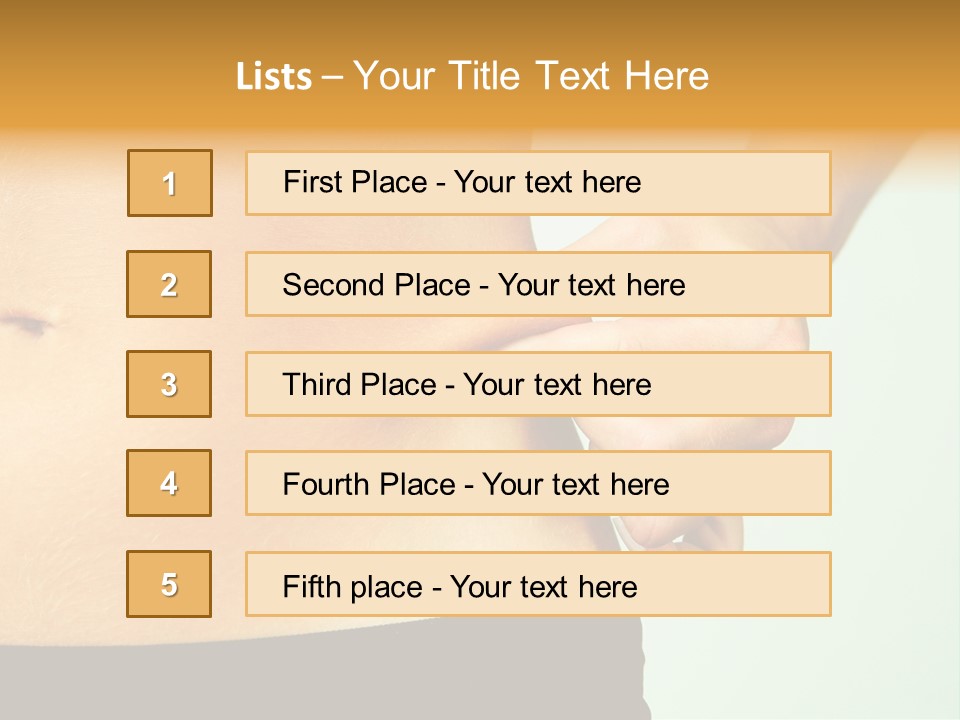 Woman's Fingers Touching Her Body Parts PowerPoint Template