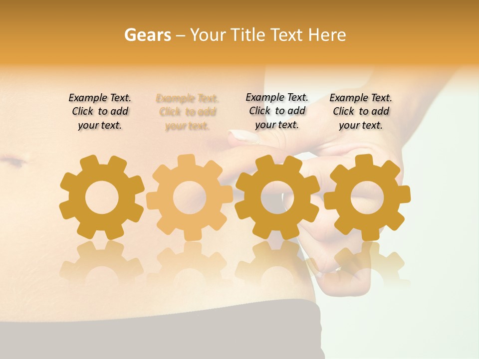 Woman's Fingers Touching Her Body Parts PowerPoint Template