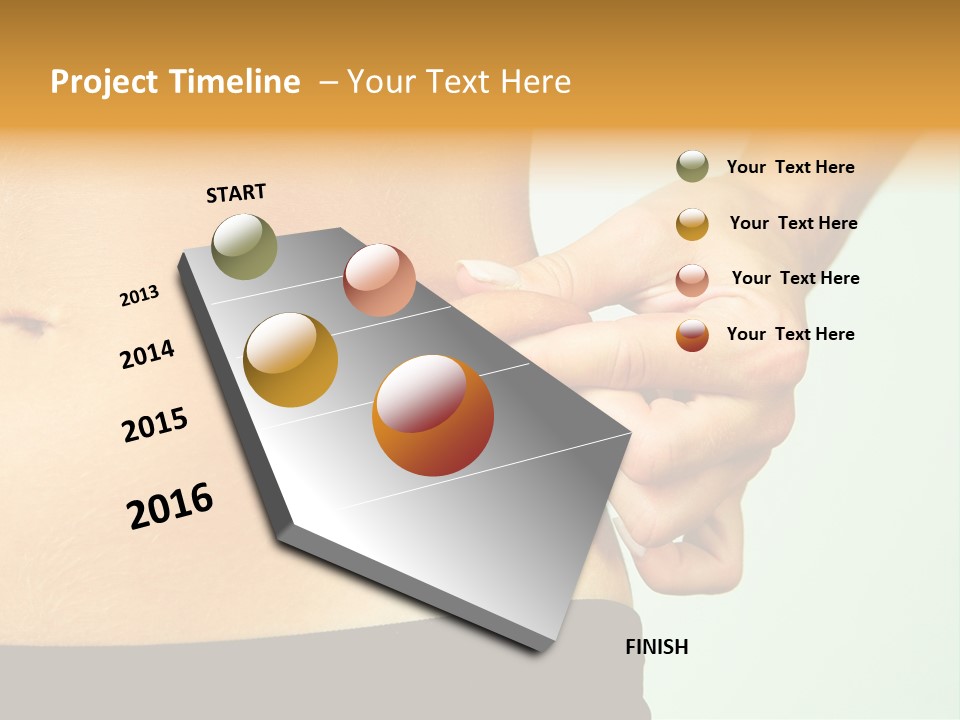 Woman's Fingers Touching Her Body Parts PowerPoint Template