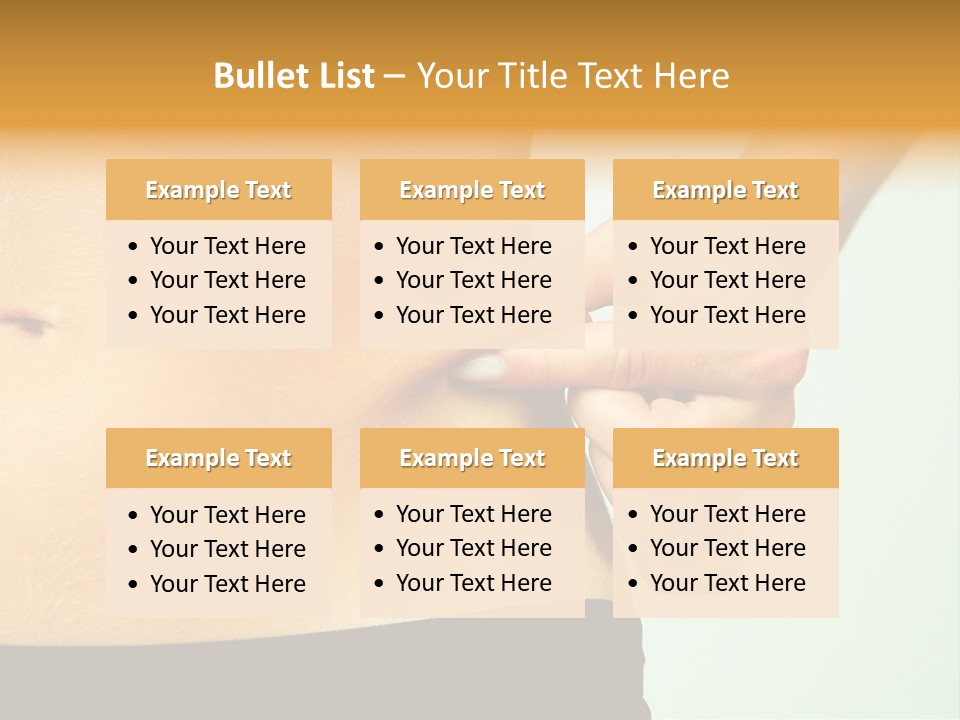 Woman's Fingers Touching Her Body Parts PowerPoint Template