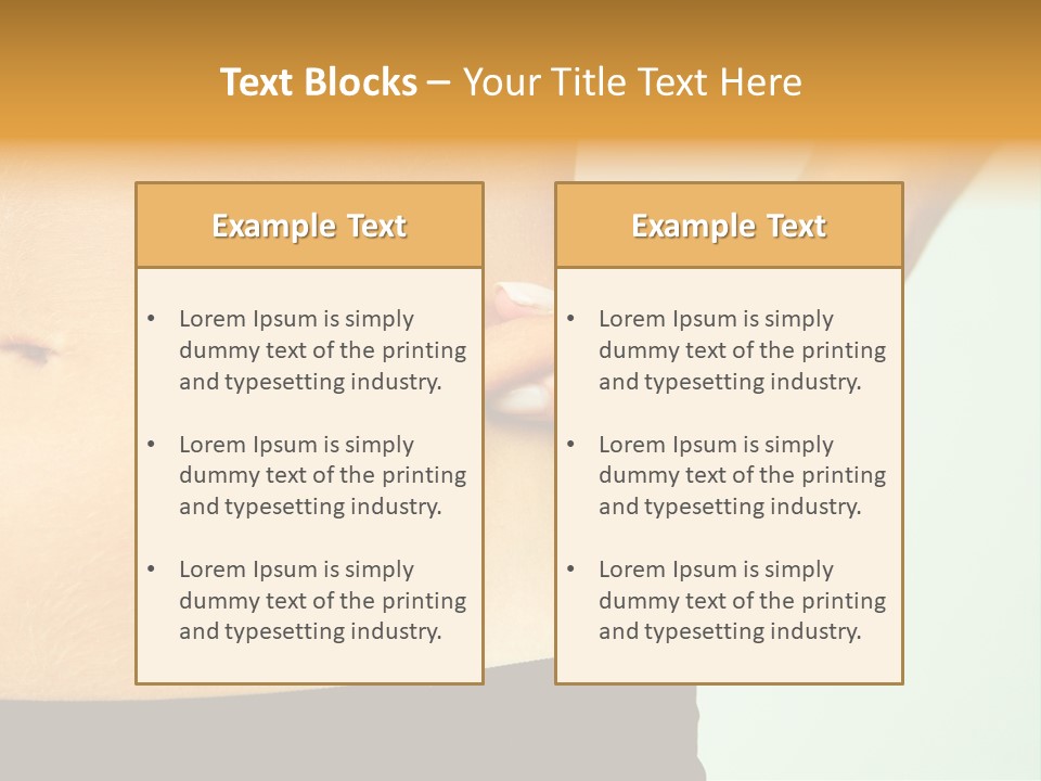 Woman's Fingers Touching Her Body Parts PowerPoint Template