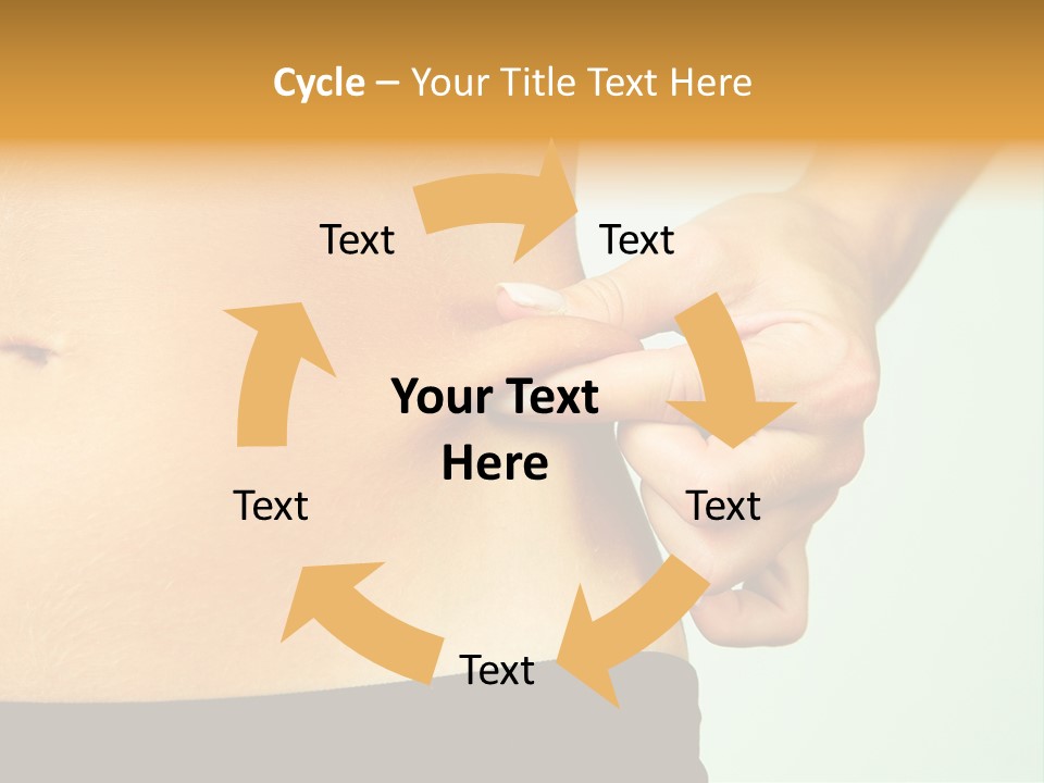 Woman's Fingers Touching Her Body Parts PowerPoint Template