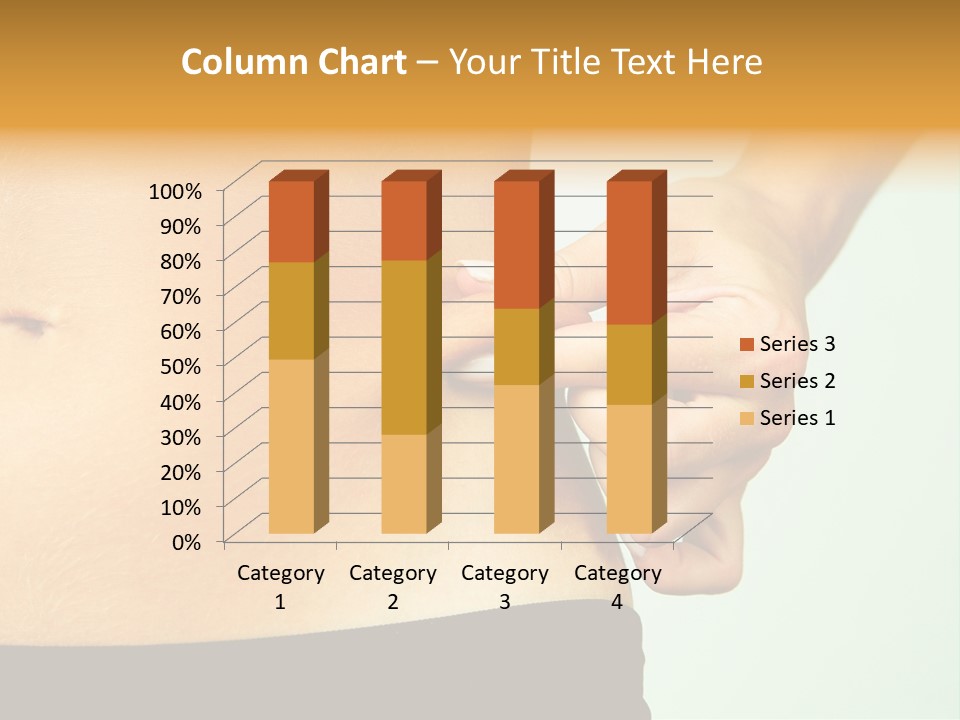 Woman's Fingers Touching Her Body Parts PowerPoint Template
