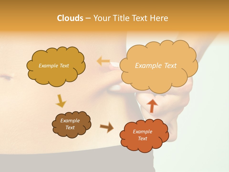Woman's Fingers Touching Her Body Parts PowerPoint Template