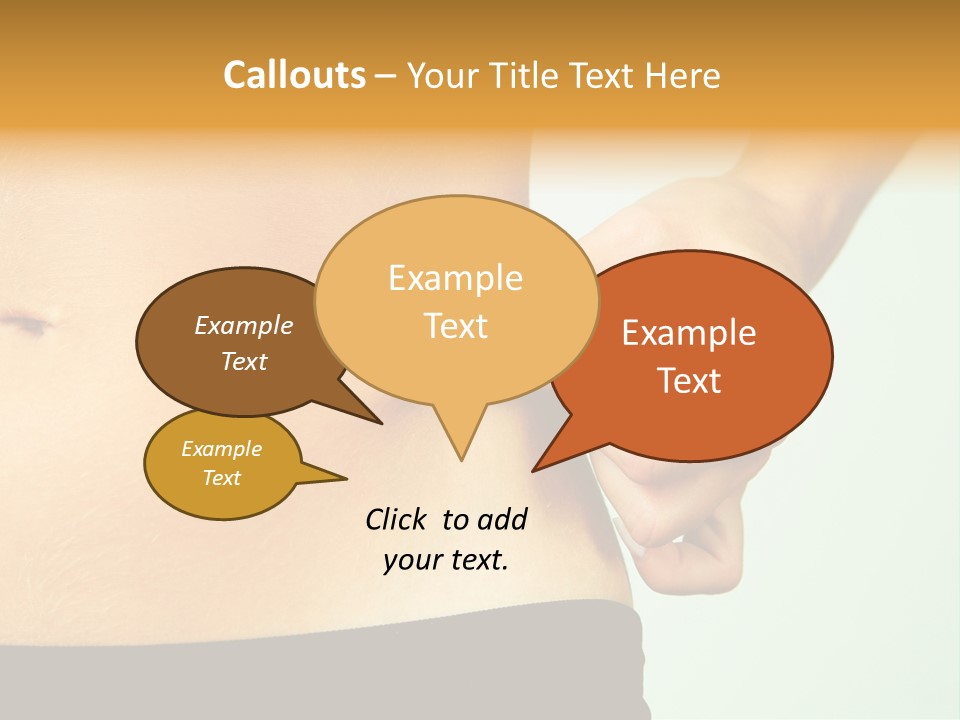 Woman's Fingers Touching Her Body Parts PowerPoint Template