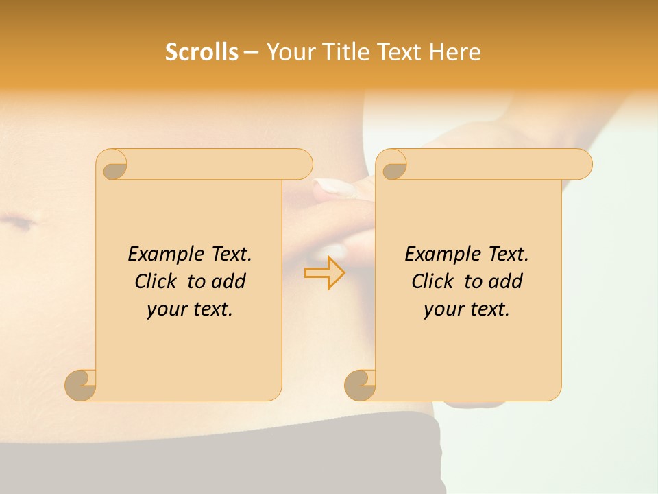 Woman's Fingers Touching Her Body Parts PowerPoint Template