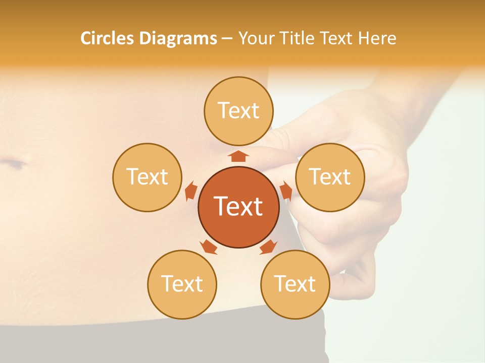 Woman's Fingers Touching Her Body Parts PowerPoint Template