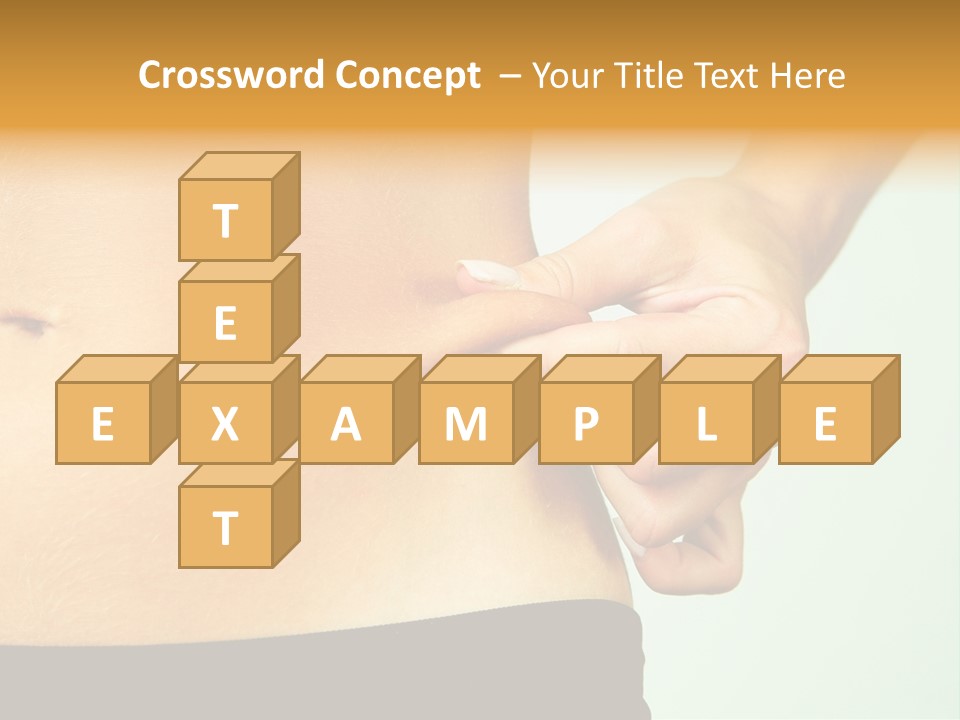 Woman's Fingers Touching Her Body Parts PowerPoint Template