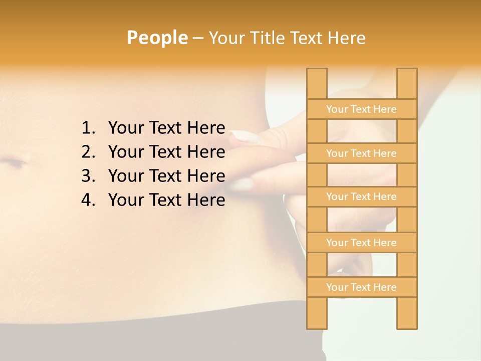 Woman's Fingers Touching Her Body Parts PowerPoint Template