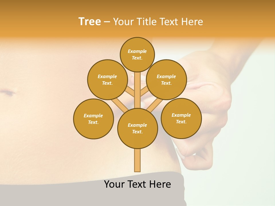 Woman's Fingers Touching Her Body Parts PowerPoint Template