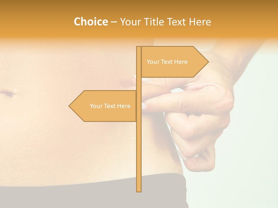 Woman's Fingers Touching Her Body Parts PowerPoint Template