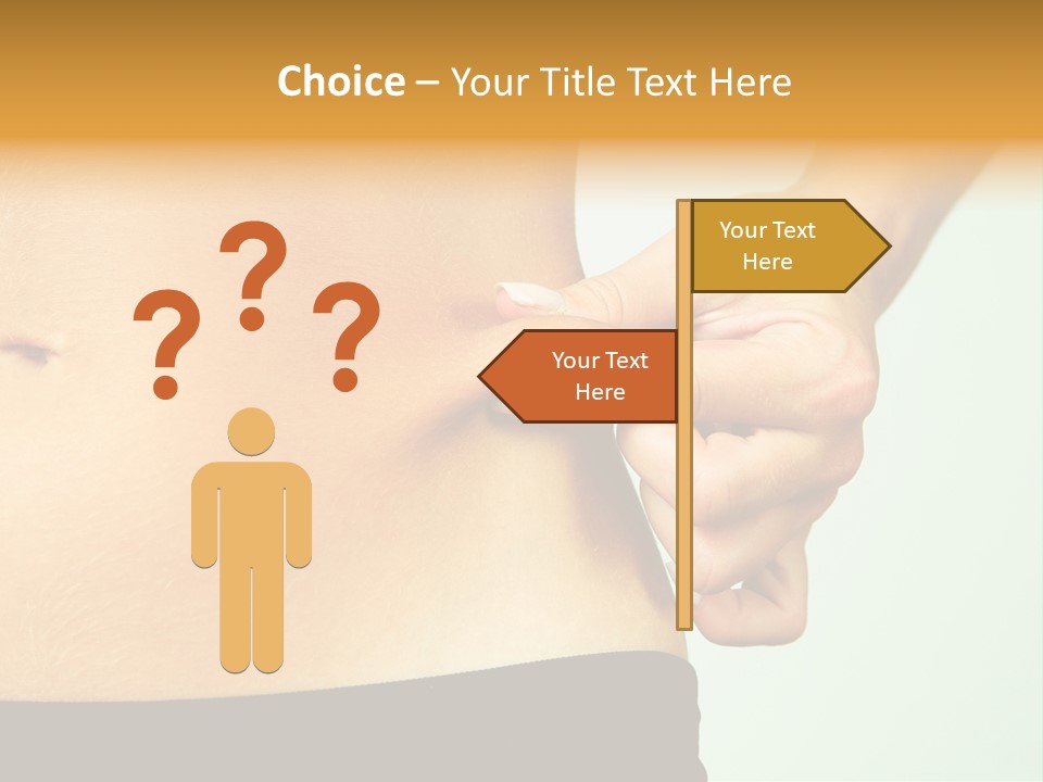 Woman's Fingers Touching Her Body Parts PowerPoint Template