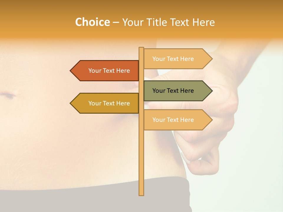 Woman's Fingers Touching Her Body Parts PowerPoint Template