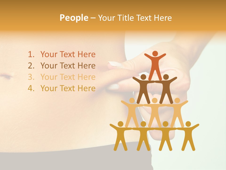 Woman's Fingers Touching Her Body Parts PowerPoint Template