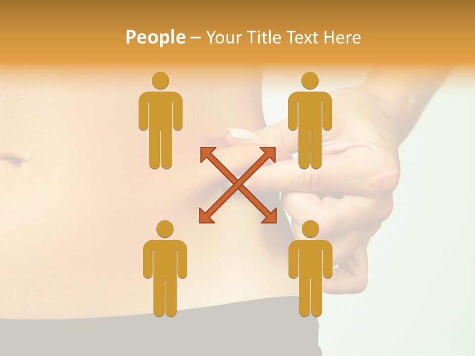 Woman's Fingers Touching Her Body Parts PowerPoint Template