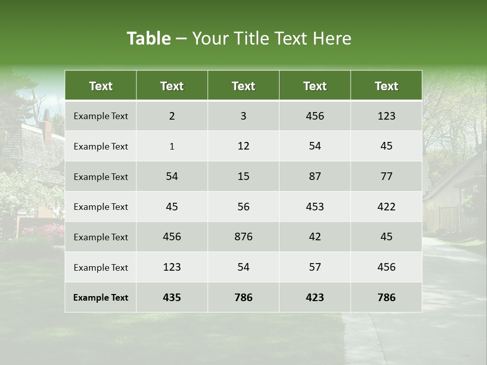 Red Brick House With Black Shutters And Pretty Manicured Lawn / Garden PowerPoint Template