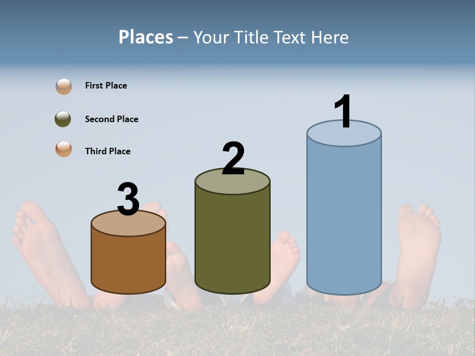 Family Legs On Grass PowerPoint Template