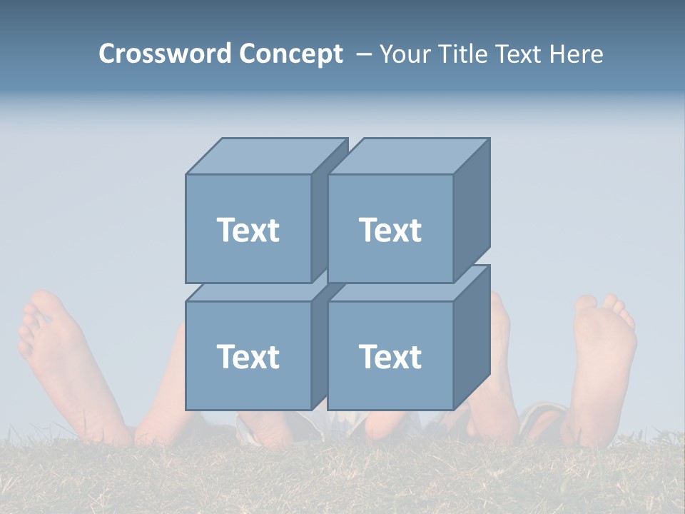 Family Legs On Grass PowerPoint Template