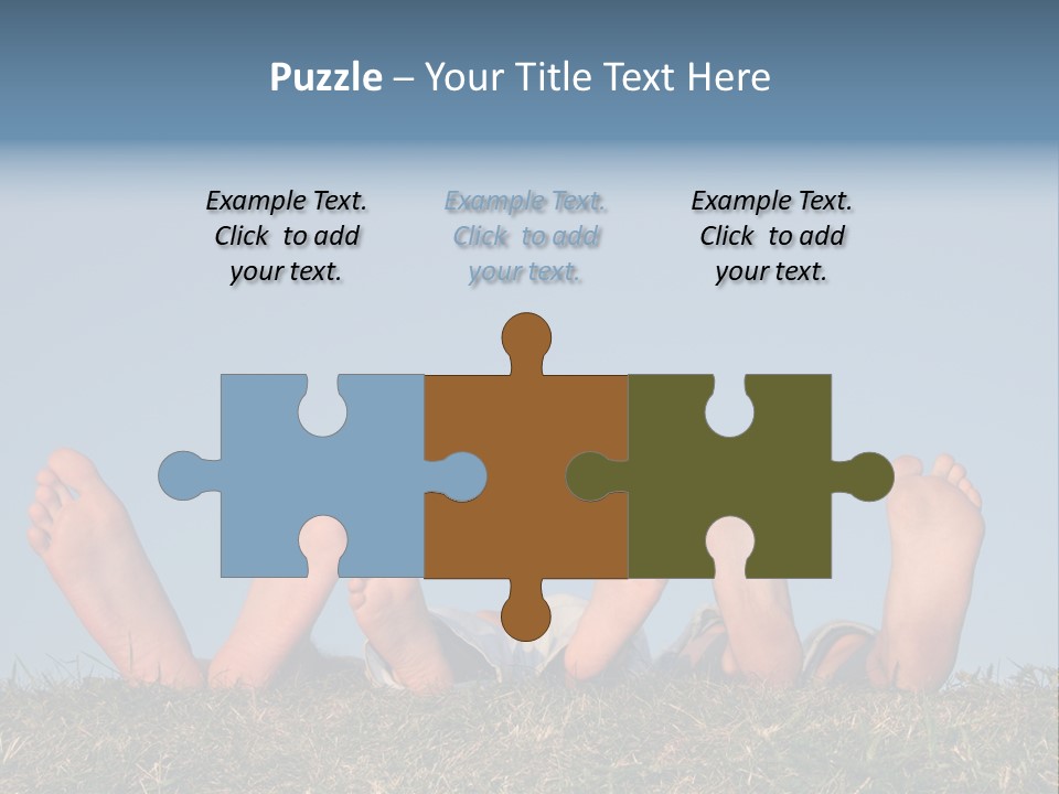 Family Legs On Grass PowerPoint Template