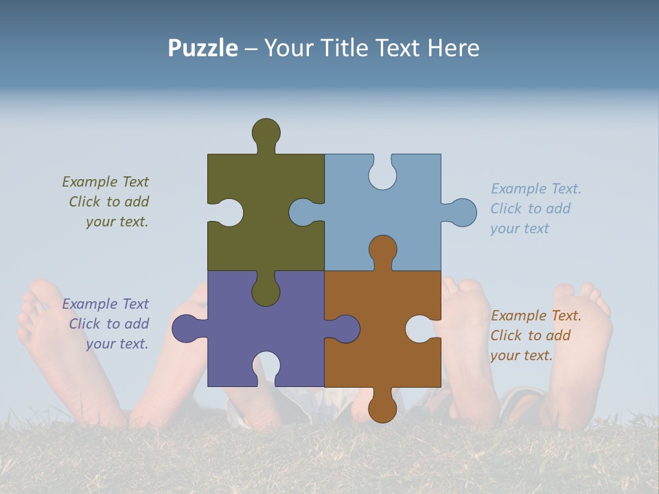 Family Legs On Grass PowerPoint Template