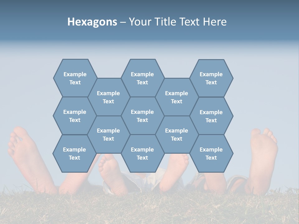 Family Legs On Grass PowerPoint Template