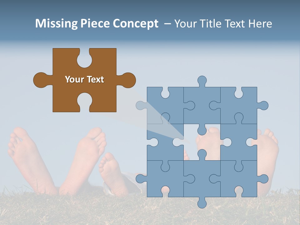 Family Legs On Grass PowerPoint Template