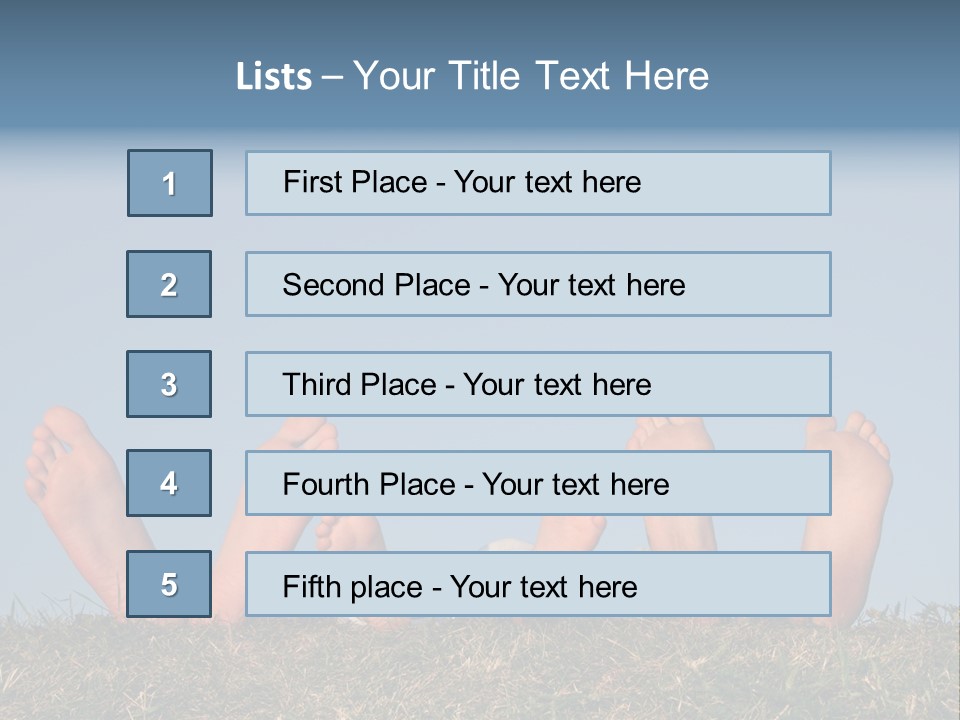 Family Legs On Grass PowerPoint Template