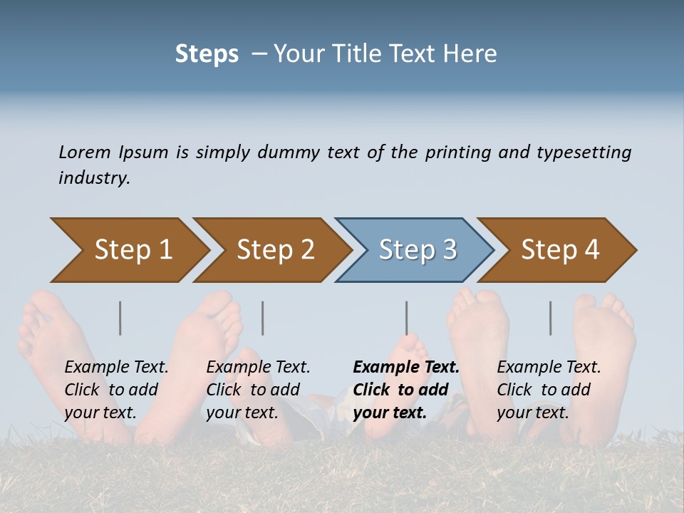 Family Legs On Grass PowerPoint Template