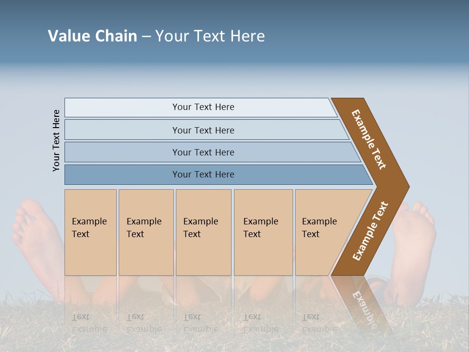 Family Legs On Grass PowerPoint Template