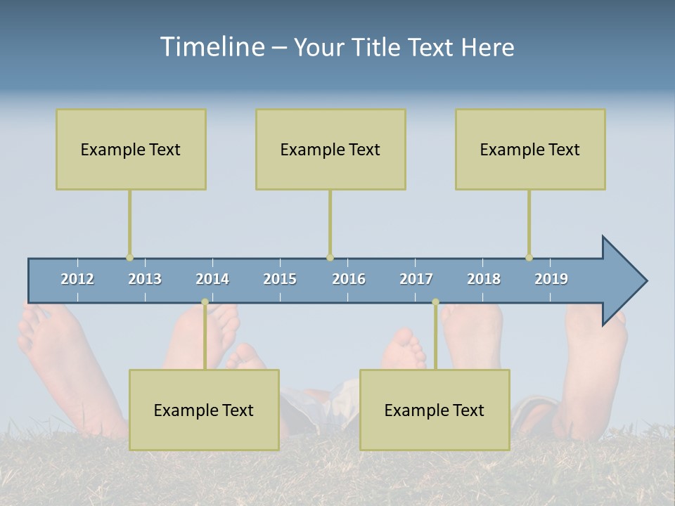 Family Legs On Grass PowerPoint Template