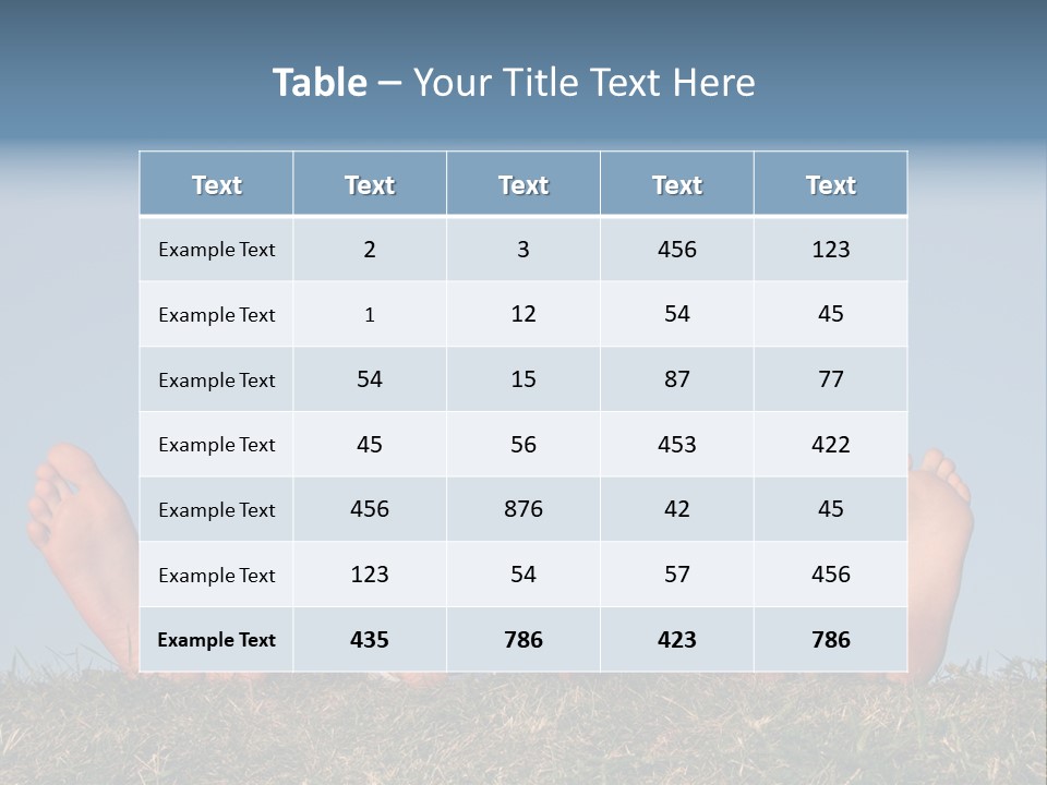 Family Legs On Grass PowerPoint Template