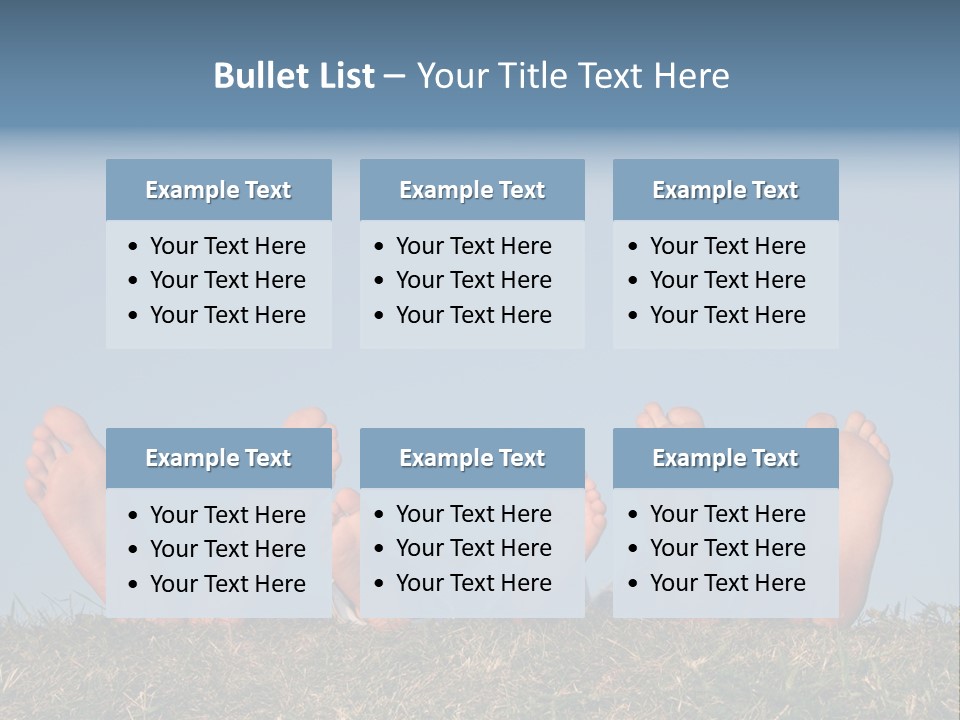 Family Legs On Grass PowerPoint Template