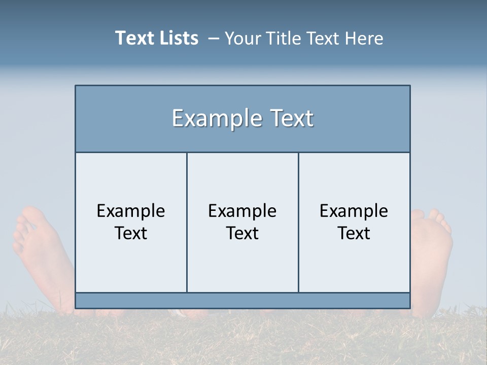 Family Legs On Grass PowerPoint Template