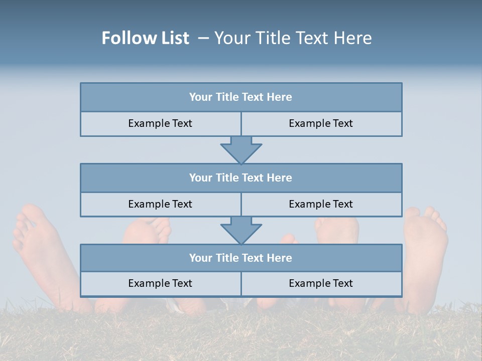 Family Legs On Grass PowerPoint Template