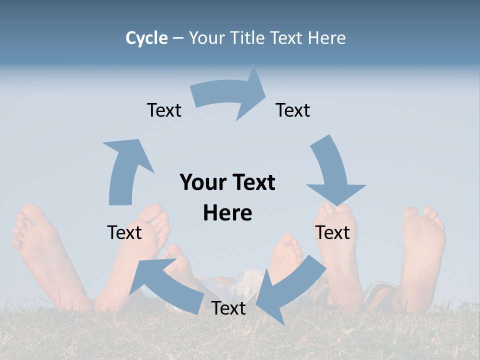 Family Legs On Grass PowerPoint Template
