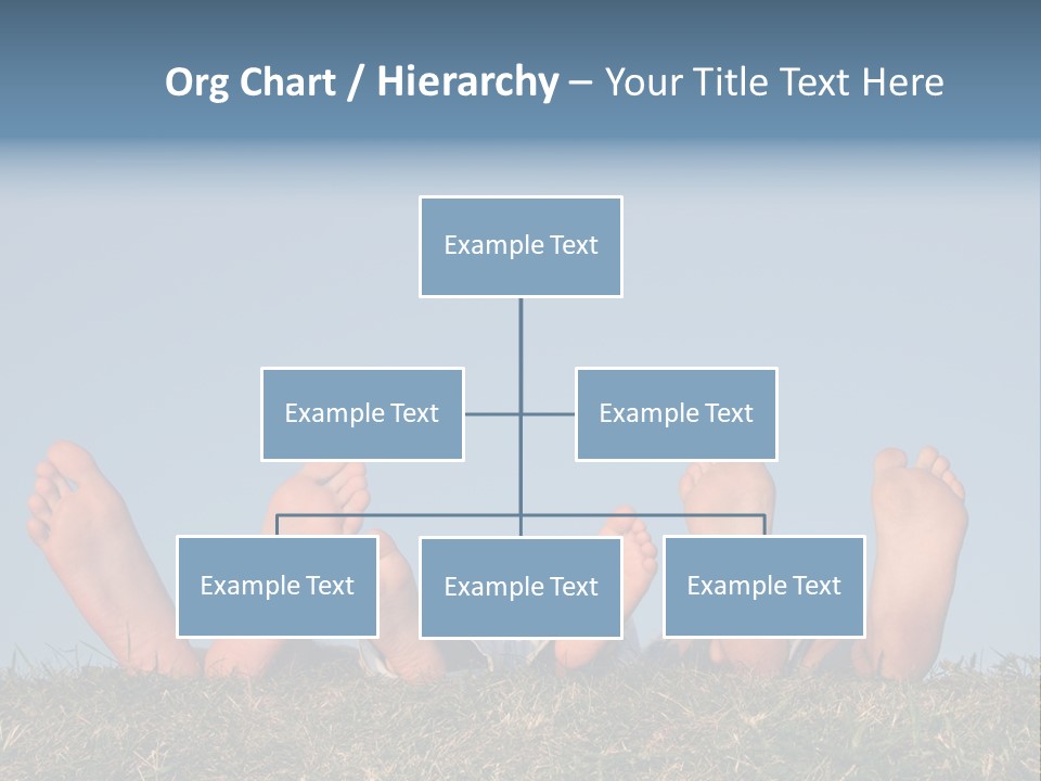 Family Legs On Grass PowerPoint Template