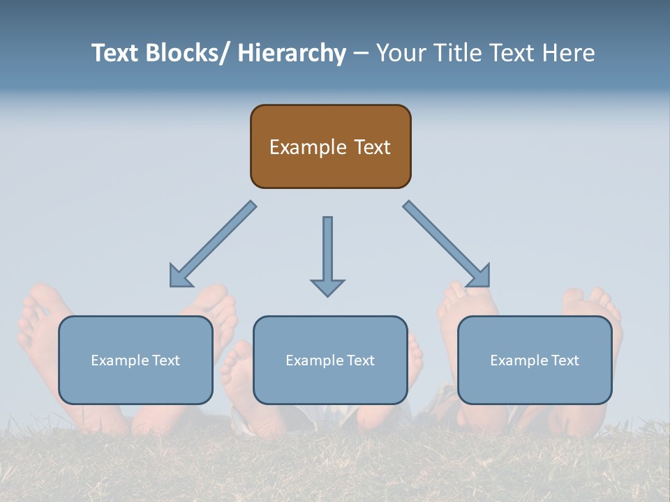 Family Legs On Grass PowerPoint Template