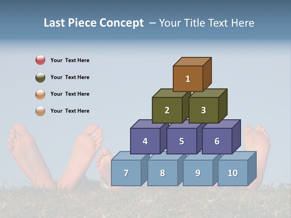 Family Legs On Grass PowerPoint Template