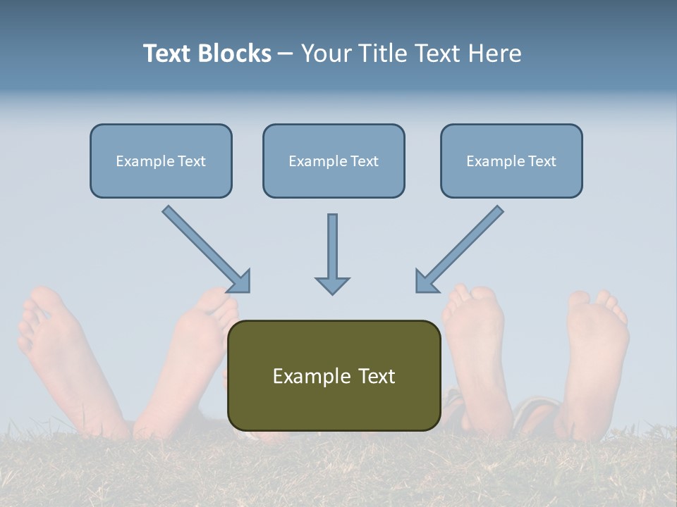 Family Legs On Grass PowerPoint Template