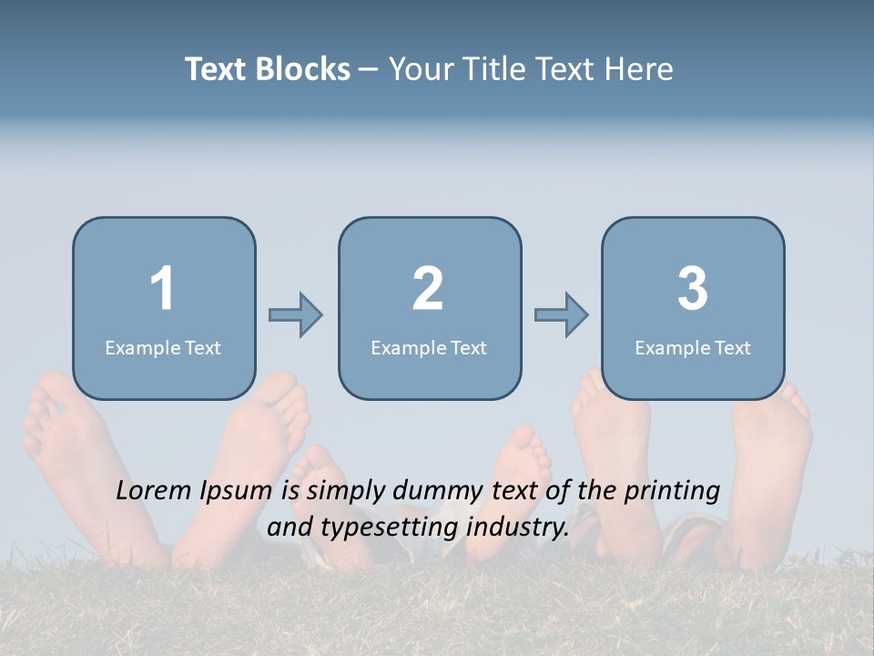 Family Legs On Grass PowerPoint Template