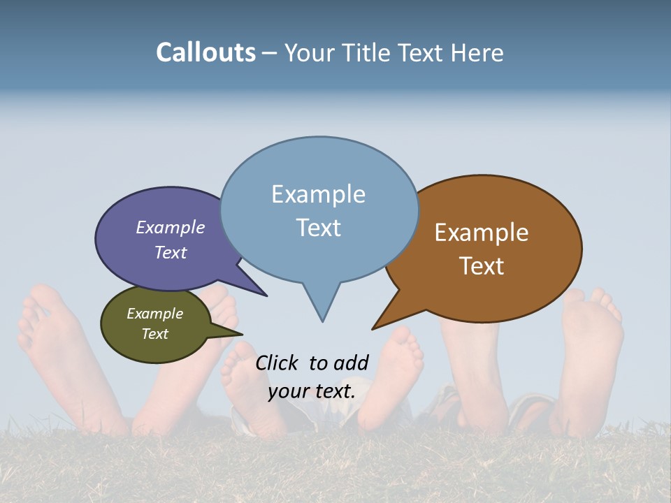 Family Legs On Grass PowerPoint Template