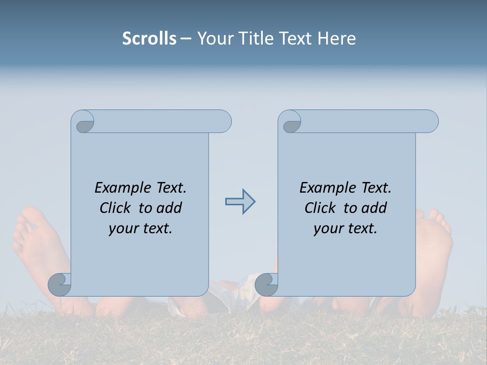 Family Legs On Grass PowerPoint Template