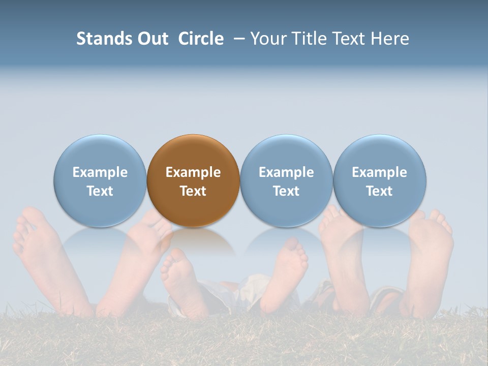 Family Legs On Grass PowerPoint Template