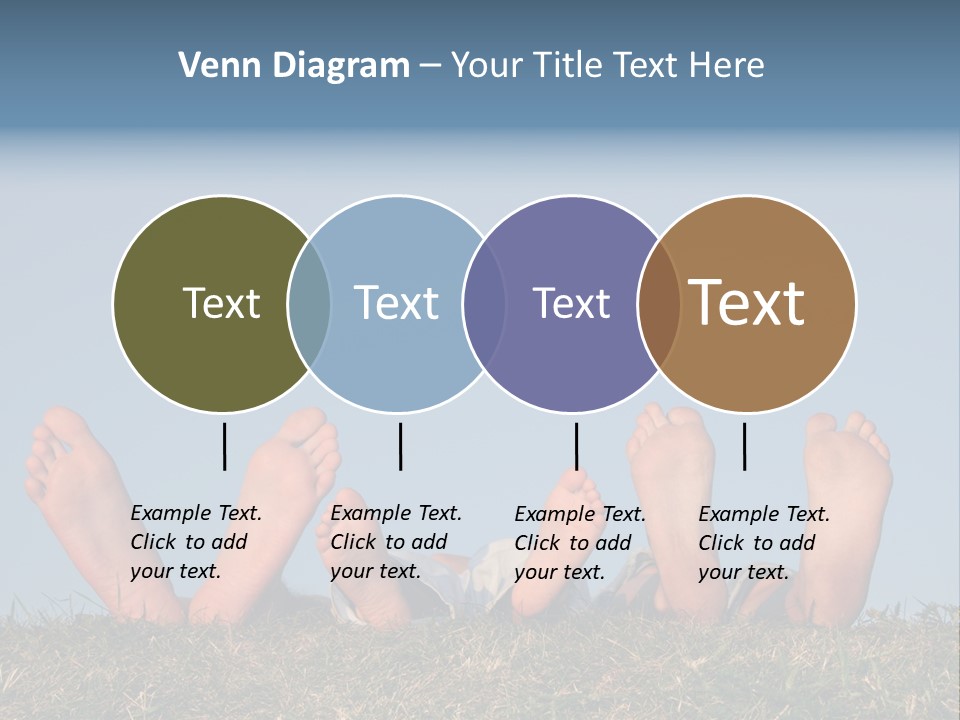 Family Legs On Grass PowerPoint Template