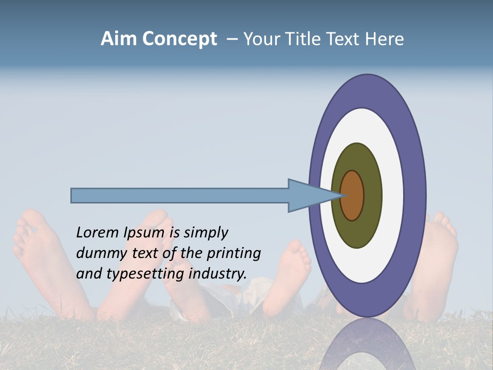 Family Legs On Grass PowerPoint Template