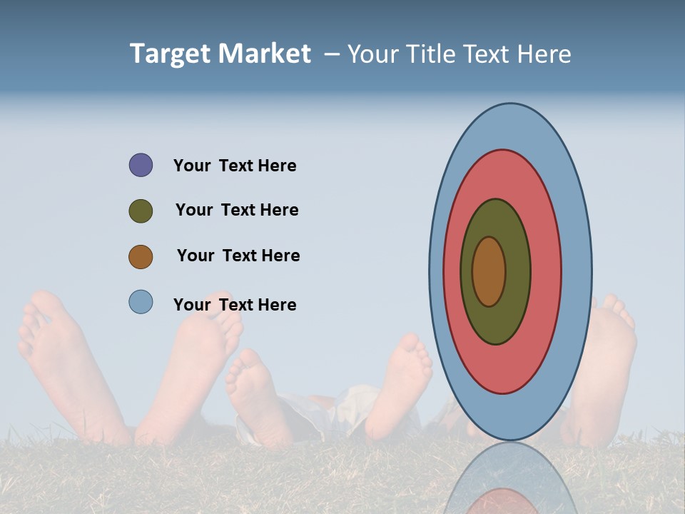 Family Legs On Grass PowerPoint Template