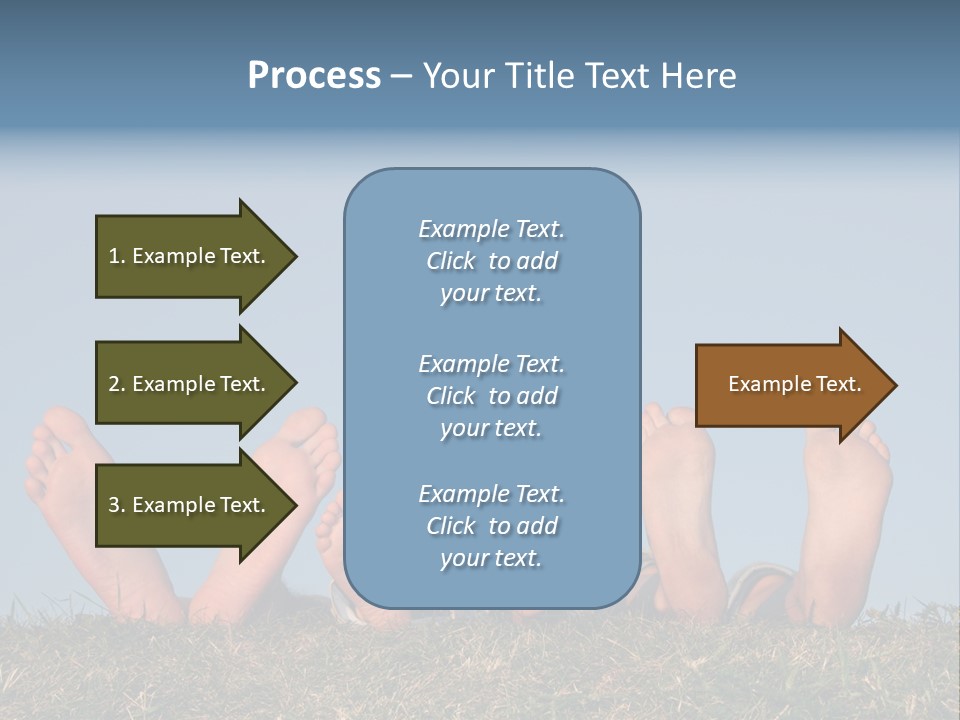 Family Legs On Grass PowerPoint Template